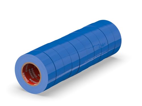 ERKO Isolierband Blau 15mm x 10m PVC Set 10 Stück Elektrische Leitungen Reparatur, Hochflexibel mit starker Klebekraft, Chemiebeständig, Wasserfest, Klebeband ERKO Isolierband Blau 15mm x 10m PVC Set 10 Stück Elektrische Leitungen Reparatur, Hochflexibel mit starker Klebekraft, Chemiebeständig, Wasserfest, Klebeband von ERKO
