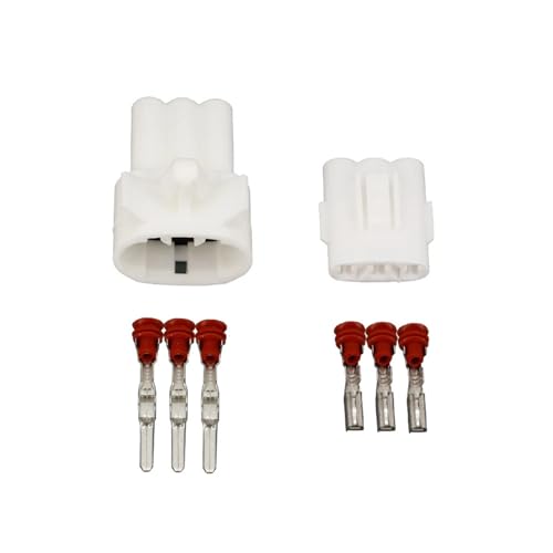 3-poliger Kfz-Stecker, weißer Kfz-Stecker mit Klemme 6098-4071, DJ7033-2.2-21 3P (Size : 10 Sets) von ERMUMLPC