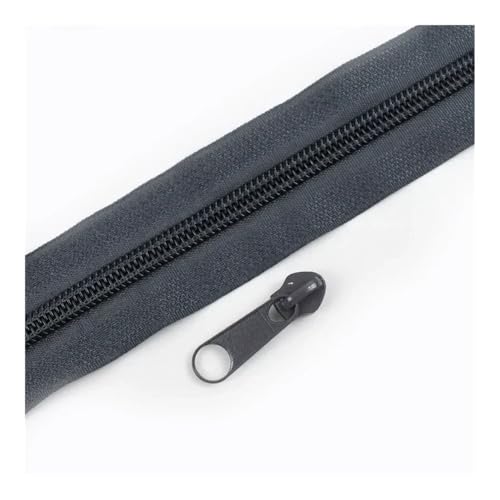 ERQIAO 1–10 m, 3# 5# Nylon-Spule, Reißverschlussband mit Reißverschlüssen, Schieber für Kleidersack, buntes Dekor, Reißverschluss-Reparatur-Kits, DIY-Nähzubehör, Dunkelgrau, 3M3PCS_NO5) von ERQIAO