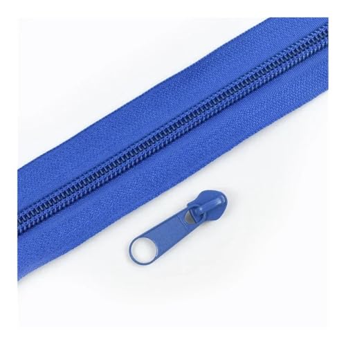 ERQIAO 1–10 m, 3# 5# Nylon-Spule, Reißverschlussband mit Reißverschlüssen, Schieber für Kleidersack, buntes Dekor, Reißverschluss-Reparatur-Kits, DIY-Nähzubehör (Blau, 2M2PCS_NO3) von ERQIAO
