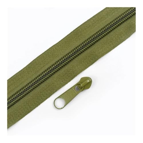 ERQIAO 1–10 m 3# 5# Nylon-Spule, Reißverschlussband mit Reißverschlüssen, Schieber für Kleidersack, buntes Dekor, Reißverschluss-Reparatur-Kits, DIY-Nähzubehör (Agrün, 1M1PC_NO5) von ERQIAO