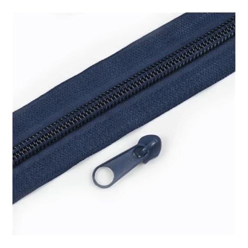 ERQIAO 1–10 m 3# 5# Nylon-Spule, Reißverschlussband mit Reißverschlüssen, Schieber für Kleidersack, buntes Dekor, Reißverschluss-Reparatur-Kits, DIY-Nähzubehör (Nblau, 2M2PCS_NO3) von ERQIAO