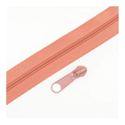 ERQIAO 1–10 m 3# 5# Nylon-Spule, Reißverschlussband mit Reißverschlüssen, Schieber für Kleidersack, buntes Dekor, Reißverschluss-Reparatur-Kits, DIY-Nähzubehör (Wassermelonenrot, 10M10PCS_NO5) von ERQIAO