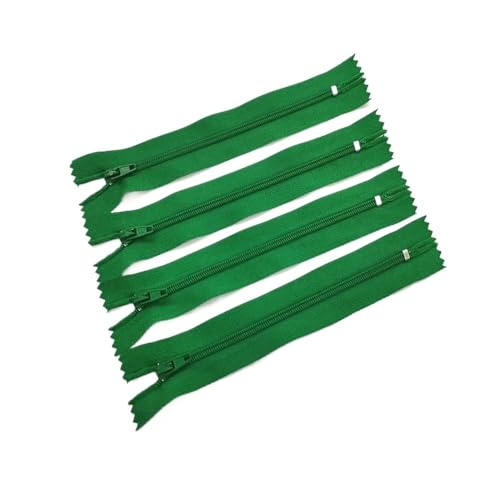 ERQIAO 10 Stück 3# 7,5 cm - 60 cm, geschlossener Nylon-Spiralreißverschluss, geeignet für Kleidung, 20 Farben (Grasgrün, 7,5 cm, 10 Stück) von ERQIAO