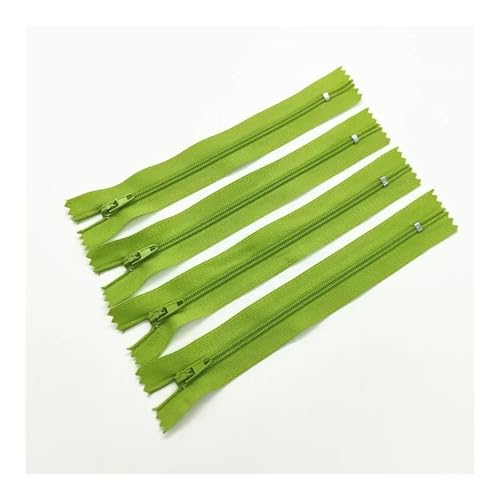 ERQIAO 10 Stück 3# 7,5 cm - 60 cm, geschlossener Nylon-Spiralreißverschluss, geeignet für Kleidung, 20 Farben (Grün, 30 cm, 10 Stück) von ERQIAO
