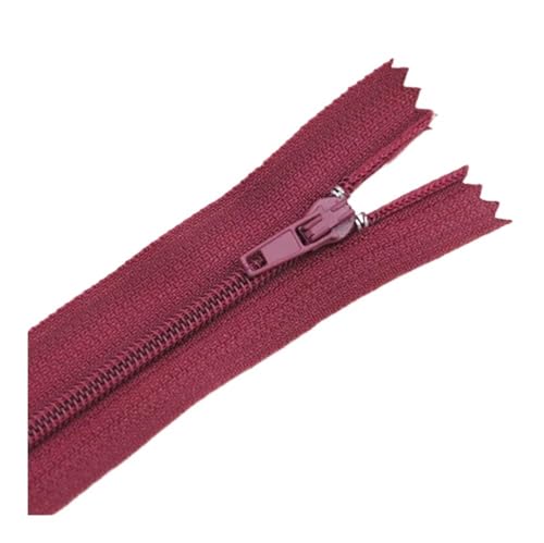 ERQIAO 10 Stück lange Nylon-Reißverschlüsse aus Kunststoff, Nr. 3: 12 cm, 15 cm, 20 cm, 25 cm, 30 cm, 35 cm, 40 cm, 45 cm, 50 cm, 55 cm, 60 cm, für Nähtaschen, Kleidungsstücke (Jiu Hong num163,40 cm von ERQIAO