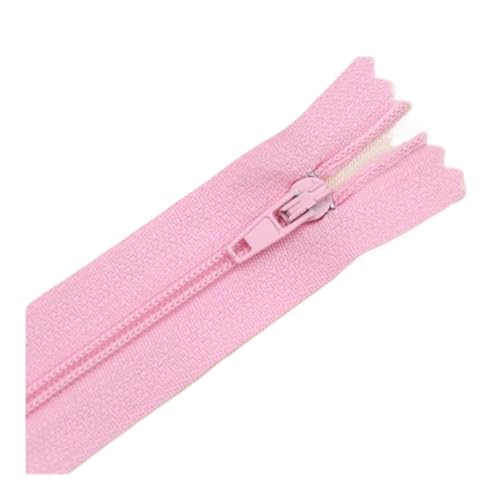 ERQIAO 10 Stück lange Nylon-Reißverschlüsse aus Kunststoff, Nr. 3: 12 cm, 15 cm, 20 cm, 25 cm, 30 cm, 35 cm, 40 cm, 45 cm, 50 cm, 55 cm, 60 cm, für Nähtaschen, Kleidungsstücke (rosa Nummer 134,50 cm von ERQIAO