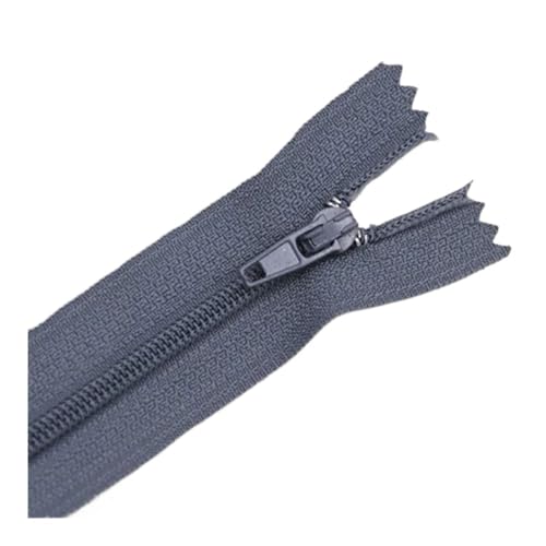 ERQIAO 10 Stück lange Nylon-Reißverschlüsse aus Kunststoff Nr. 3 # 12 cm 15 cm 20 cm 25 cm 30 cm 35 cm 40 cm 45 cm 50 cm 55 cm 60 cm zum Nähen von Taschen Kleidung (dunkelgrau num312,25 cm, 1 Stück 10 von ERQIAO