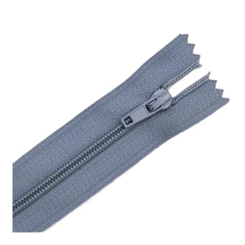 ERQIAO 10 Stück lange Nylon-Reißverschlüsse aus Kunststoff Nr. 3 # 12 cm 15 cm 20 cm 25 cm 30 cm 35 cm 40 cm 45 cm 50 cm 55 cm 60 cm zum Nähen von Taschen Kleidung (hellgrau num316,45 cm, 10 Stück) von ERQIAO