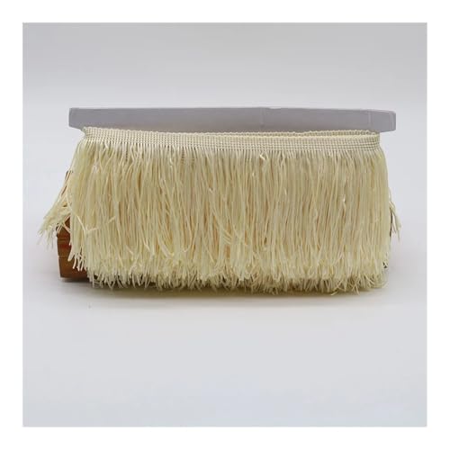 ERQIAO 15cm Lange Quaste Fransen Trim Polyester Spitze Band Quasten für Vorhänge Kleidung Fransen für Nähen Trimmen Handwerk (Beige) von ERQIAO