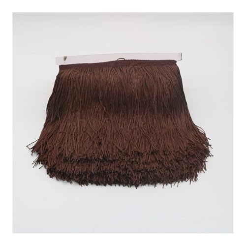 ERQIAO 15cm Lange Quaste Fransen Trim Polyester Spitze Band Quasten für Vorhänge Kleidung Fransen für Nähen Trimmen Handwerk (Dunkelbraun) von ERQIAO