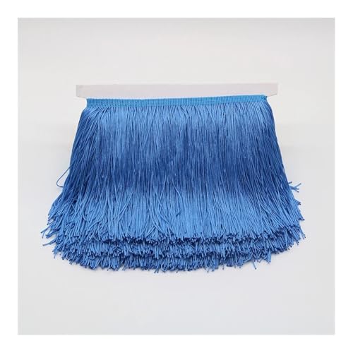 ERQIAO 15cm Lange Quaste Fransen Trim Polyester Spitze Band Quasten für Vorhänge Kleidung Fransen für Nähen Trimmen Handwerk (Himmelblau) von ERQIAO