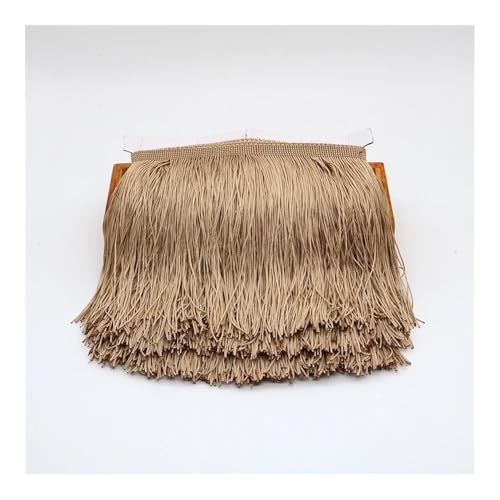 ERQIAO 15cm Lange Quaste Fransen Trim Polyester Spitze Band Quasten für Vorhänge Kleidung Fransen für Nähen Trimmen Handwerk (Licht Kaffee) von ERQIAO