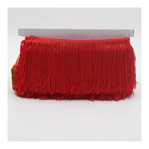 ERQIAO 15cm Lange Quaste Fransen Trim Polyester Spitze Band Quasten für Vorhänge Kleidung Fransen für Nähen Trimmen Handwerk (Rot) von ERQIAO