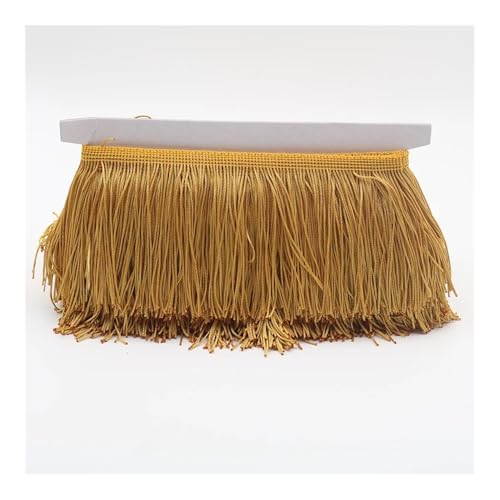 ERQIAO 15cm Lange Quaste Fransen Trim Polyester Spitze Band Quasten für Vorhänge Kleidung Fransen für Nähen Trimmen Handwerk (Tyrant Gold) von ERQIAO