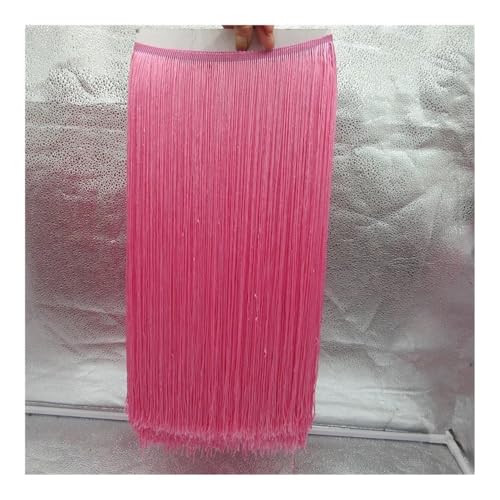 ERQIAO 2 Meter lang, 50 cm lange Fransenborte Spitzenborte für DIY lateinisches Kleid Kleidung Vorhänge Accessoires Band (Rosa) von ERQIAO