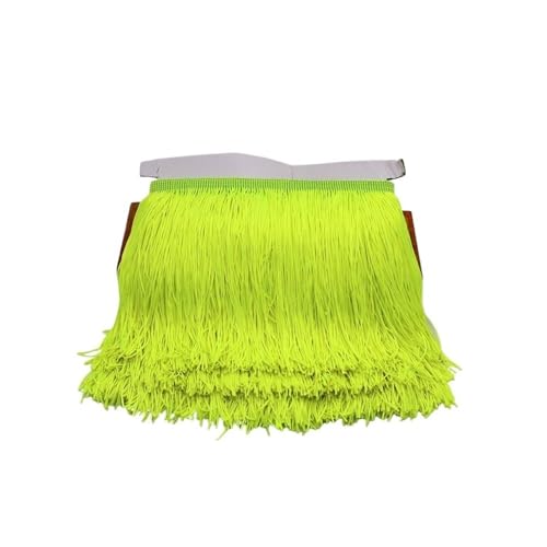 ERQIAO 20 cm lange Quasten mit Fransen Spitze Quasten für Vorhänge Kleider Fransen Nähen Bekleidungszubehör (Fluoreszierendes Gelb) von ERQIAO