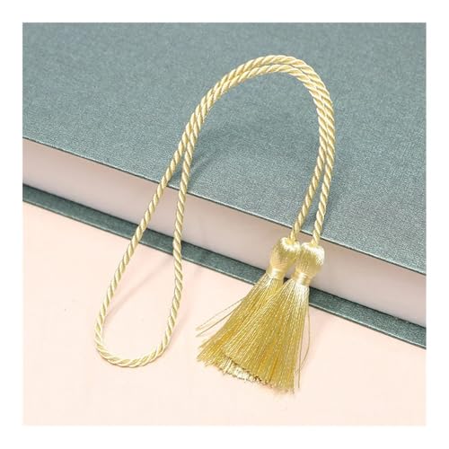 ERQIAO 5 Stück/Packung 54 cm Farbe Polyester Eisseide lange Quastenborte DIY Handwerk Vorhänge zum Aufhängen von Seil, Fransenbordüre, Ornamente, Kleidungszubehör (beige Quaste) von ERQIAO