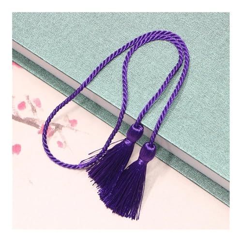 ERQIAO 5 Stück/Packung 54 cm Farbe Polyester Eisseide lange Quastenborte DIY Handwerk Vorhänge zum Aufhängen von Seil, Fransenbordüre, Ornamente, Kleidungszubehör (violette Quaste) von ERQIAO