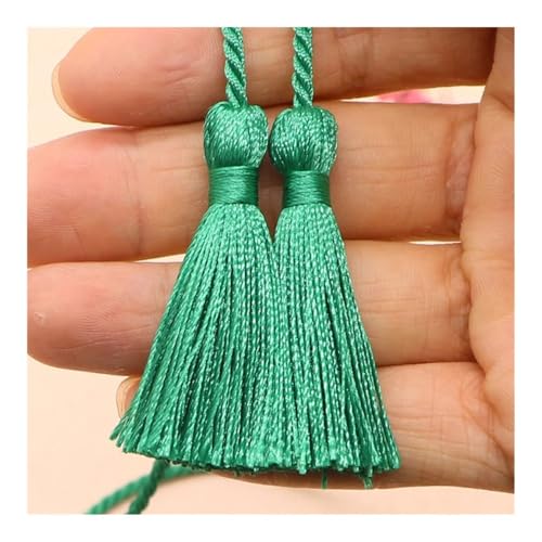 ERQIAO 5 Stück/Packung 54 cm Farbe Polyester Eisseide lange Quastenborte DIY Handwerk Vorhänge zum Aufhängen von Seil, Fransenborte Ornamente, Kleidungszubehör (grüne Quaste) von ERQIAO