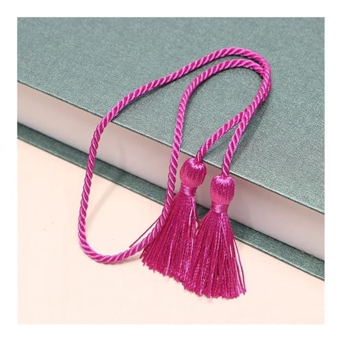 ERQIAO 5 Stück/Packung 54 cm Farbe Polyester Eisseide lange Quastenborte DIY Handwerk Vorhänge zum Aufhängen von Seil, Fransenborte Ornamente, Kleidungszubehör (rosenrote Quaste) von ERQIAO