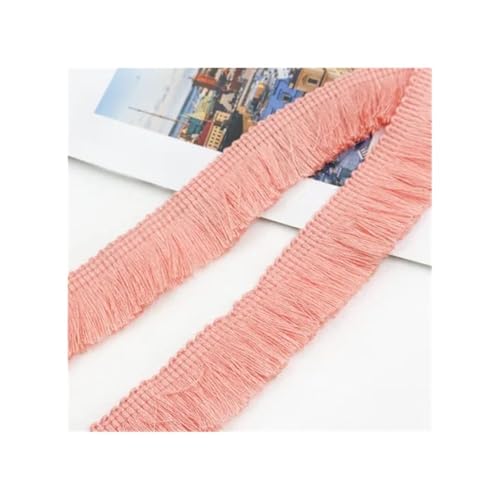 ERQIAO 5 m breite Polyester Quastenborte 2,5 cm Breite für Vorhänge, Ohrringe, Taschen, Kleidung, Dekoration, Spitze mit Fransen (Blutzähne) von ERQIAO