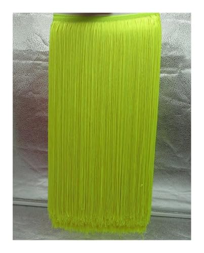 ERQIAO 50 cm lange Fransenborte Spitzenborte für DIY lateinisches Kleid, Kleidung, Vorhänge, Accessoires, Band (fluoreszierendes Gelb) von ERQIAO
