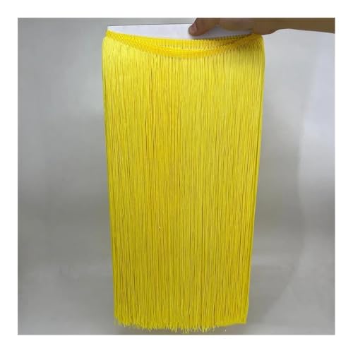 ERQIAO 50cm lange Fransenborte Spitzenborte für DIY lateinisches Kleid Kleidung Vorhänge Accessoires Band (Gelb) von ERQIAO
