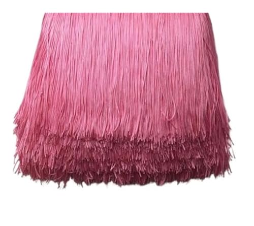 ERQIAO 9cm x 10 Meter Kurze Fransen Finish Spitze zum Selbermachen Vorhänge Kleider Nähen Farben Finishing DIY Zubehör (dunkelpink) von ERQIAO
