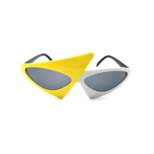ERQIAO Lustige Brille mit grünem rosa Kontrast, Hip-Hop, asymmetrisch, dreieckig, Party-Dekorationen (A 01) von ERQIAO
