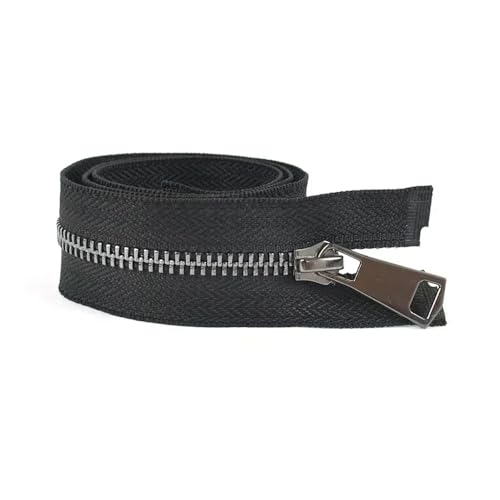ERQIAO Metall-Reißverschlüsse, 15–25 cm, geschlossenes Ende, 30–80 cm, offenes Ende, Reißverschluss zum Nähen von Kleidungsstücken, teilbarer Reißverschluss, Beutelverschluss, Reparatur-Set (Schwarz von ERQIAO