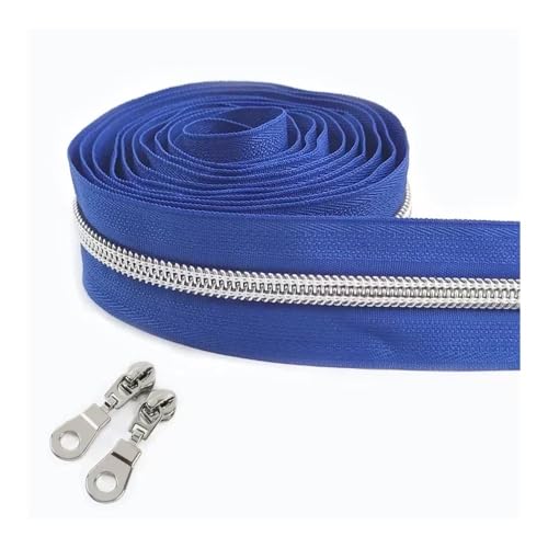 ERQIAO Nylon-Reißverschlussband, Meterware, 1–10 m, zum Nähen von Kleidertaschen, Reißverschluss, Schieberverschluss, Dekor, Reißverschlüsse, Reparaturset, DIY-Zubehör (Orange, 2 m, 2 Stück Schieber_5 von ERQIAO