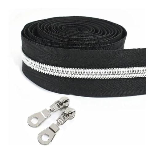 ERQIAO Nylon-Reißverschlussband, Meterware, 1–10 m, zum Nähen von Kleidertaschen, Reißverschluss, Schieberverschluss, Dekor-Reißverschlüsse, Reparaturset, DIY-Zubehör (antikes Messing, 10 m, 10 Stück von ERQIAO