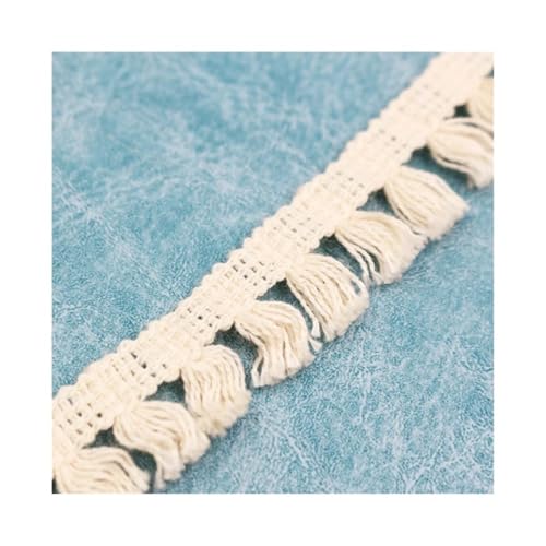 ERQIAO Quaste, Spitzenbesatz, Baumwollfaden, lateinisches Kleid, Bühnenkleidung, Vorhang, DIY-Zubehör, 1,8 cm, Weiß, Grau, Rot, Schwarz (4) von ERQIAO