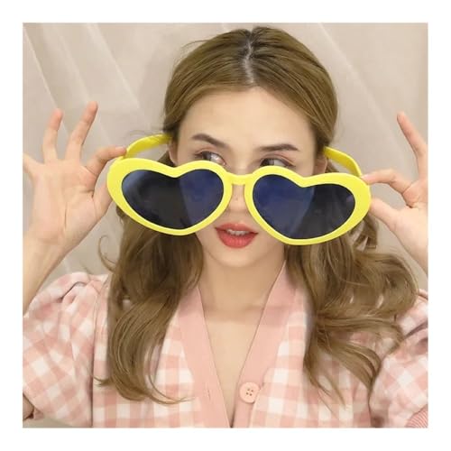 ERQIAO Riesige große übergroße Brille, groß, riesig, Neuheit, lustige Brille, Bar, Festival, Karneval, Sonne, Partyzubehör, Brautjungferngeschenk (gelb) von ERQIAO
