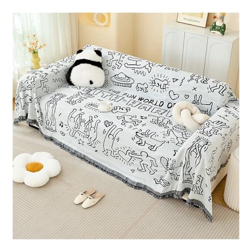 ERQIAO Sofahandtuch mit vollständiger Abdeckung, cremefarben, winddicht, Baumwollgarn, Campingdecke, Sofakissenbezug, für alle Jahreszeiten, universell einsetzbar (Sofabezug 20, 180 x 230 cm) von ERQIAO