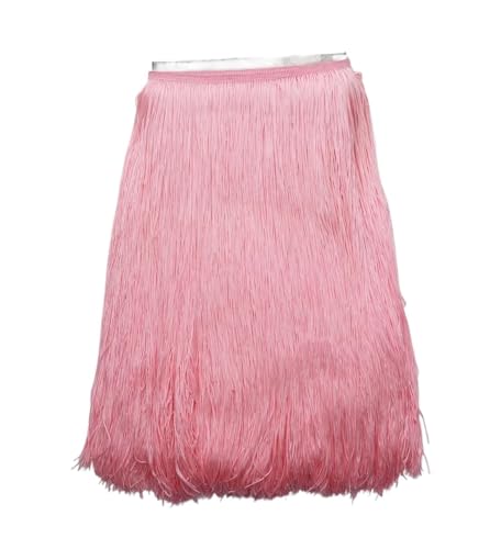 ERQIAO Spitzenband Fransenband zum Basteln, lateinisches Kleid, Kleidung, Vorhänge, Accessoires, Band, 2 m lang, 50 cm lang (Wasserrosa) von ERQIAO