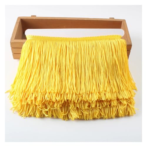 ERQIAO Spitzenband mit Fransen, Spitze, Quasten, 10 cm, DIY-Dekoration, Kleid, Bühnenaufführung, Spitzenband (gelb) von ERQIAO