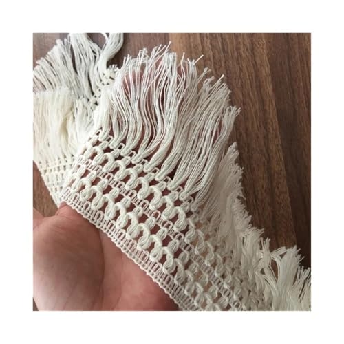ERQIAO Spitzenquastenband aus Baumwolle, 91 cm, zum Nähen, für Bettkleidung, Vorhänge, DIY-Zubehör (natürlich) von ERQIAO