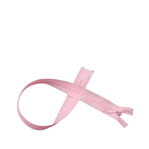 ERQIAO Unsichtbarer Nylon-Reißverschluss zum Nähen, für Kleidung, Nähzubehör, Taschen, 28/35/40/45/50/55/60 cm (Rosa, Gesamtlänge 35 cm, 10 Stück) von ERQIAO