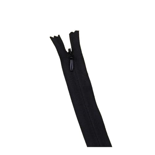 ERQIAO Unsichtbarer Nylon-Reißverschluss zum Nähen, für Kleidung, Nähzubehör, Taschen, 28/35/40/45/50/55/60 cm (schwarz, Gesamtlänge 55 cm, 10 Stück) von ERQIAO