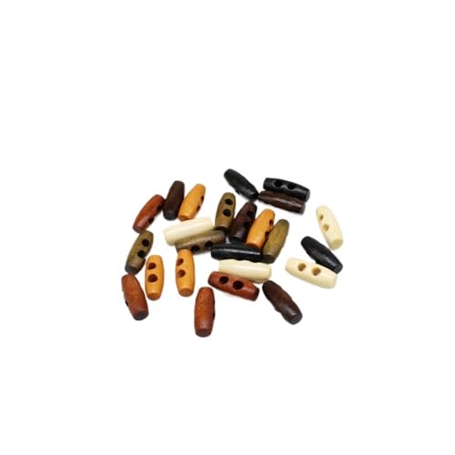Olivenknöpfe, 2 Löcher, 2 Löcher, Holzknebel, Nähen, Basteln, Zubehör, 2 Löcher, Olivenknöpfe, Kleidung, Mantel, Jacke, Blazer (Farbe 2), 50 Stück von ERQIAO