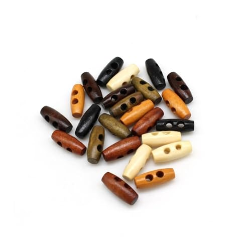 Olivenknöpfe, 2 Löcher, 2 Löcher, Holzknebel, Nähen, Handwerk, DIY-Zubehör, 2 Löcher, Olivenknöpfe, Kleidung, Mantel, Jacke, Blazer (Farbe 5), 50 Stück von ERQIAO