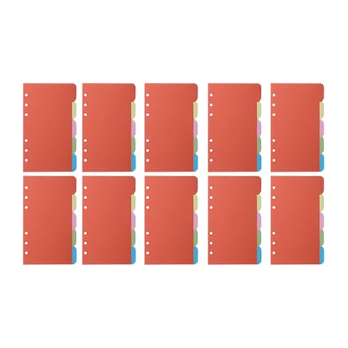 10 Stück/Set mit mehreren Löchern, Register und Trennblättern, B 5 A, 5 A, 6 einführbare Ordner, Trennblätter für Notizbücher, Tagebuch, Planer von ERRORY