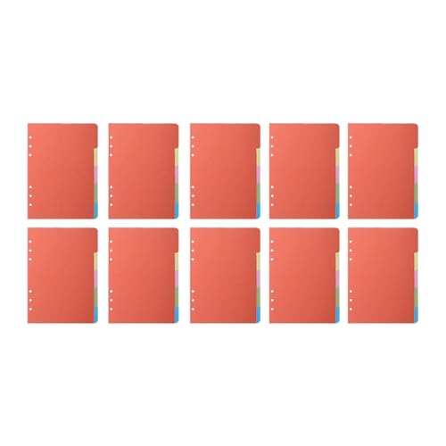10 Stück/Set mit mehreren Löchern, Register und Trennblättern, B 5 A, 5 A, 6 einführbare Ordner, Trennblätter für Notizbücher, Tagebuch, Planer von ERRORY