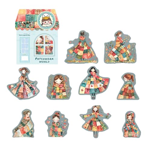 10 Stück dekorative Szenen-Aufkleber, PET-Aufkleber, ästhetisches Scrapbook für Notizbuch, Tagebuch, Planer, Wasserflasche, Laptop, pädagogisches Scrapbooking 10 Stück dekorative Szenen-Aufkleber, PET-Aufkleber, ästhetisches Scrapbook für Notizbuch, Tagebuch, Planer, Wasserflasche, Laptop, pädagogisches Scrapbooking von ERRORY