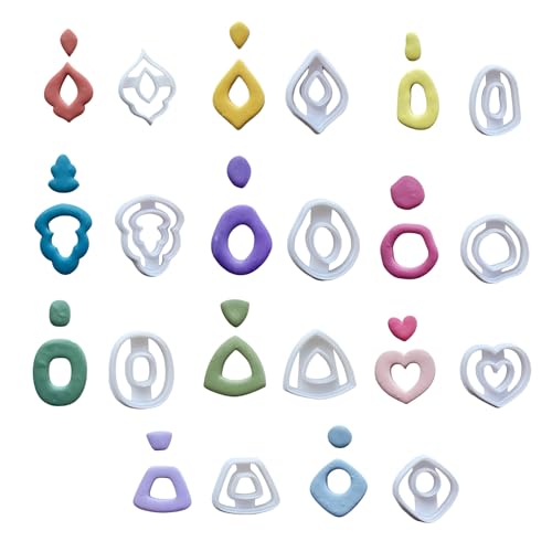 11-teiliges Tonschneider-Set für Ohrringe, handgefertigt, geometrische Ohranhänger, Formen, Schmuckherstellung, Zubehör für Bastelliebhaber, handgefertigte Ohrringe 11-teiliges Tonschneider-Set für Ohrringe, handgefertigt, geometrische Ohranhänger, Formen, Schmuckherstellung, Zubehör für Bastelliebhaber, handgefertigte Ohrringe von ERRORY