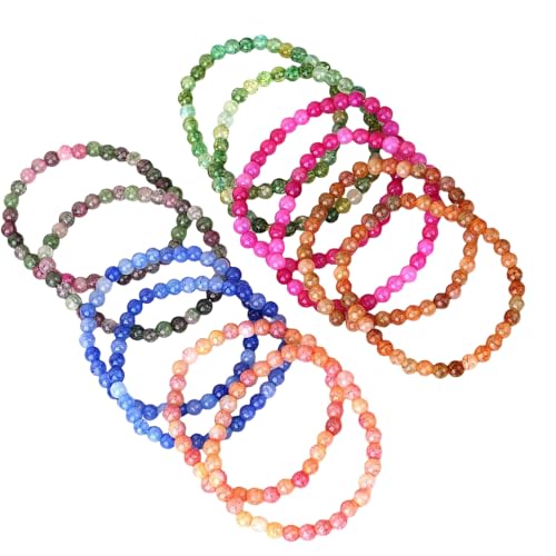 12 Stück handgefertigte rissige Glasperlen, elastisch, bunt, geeignet für den täglichen Gebrauch, Party, Alltag 12 Stück handgefertigte rissige Glasperlen, elastisch, bunt, geeignet für den täglichen Gebrauch, Party, Alltag von ERRORY