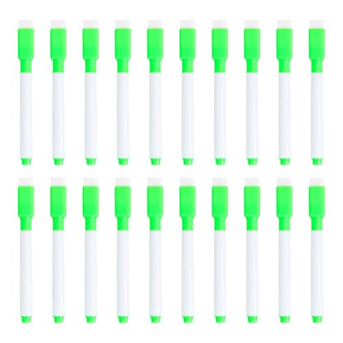 20 Stück Whiteboard-Marker, Whiteboard-Stifte, abwischbar, schnell trocknend, trocken abwischbar, mit Radiergummikappen für die Schule von ERRORY