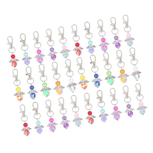 30 x Segen-Schlüsselanhänger-Halter, Perlen, Flügel-Anhänger, Schlüsselanhänger für Gast, Babyparty, Hochzeit, Party, Giveaway, zufällige Farbe, Metall-Schlüsselanhänger 30 x Segen-Schlüsselanhänger-Halter, Perlen, Flügel-Anhänger, Schlüsselanhänger für Gast, Babyparty, Hochzeit, Party, Giveaway, zufällige Farbe, Metall-Schlüsselanhänger von ERRORY